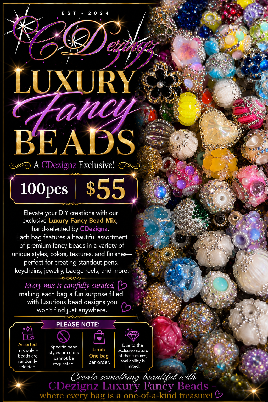 CDezignz Luxury Fancy Bead Bling Mix